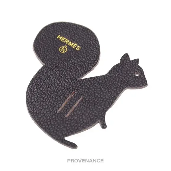 🔴 Hermes Petit h Squirrel Ribbon Charm - Brown Leather - Picture 3 of 3